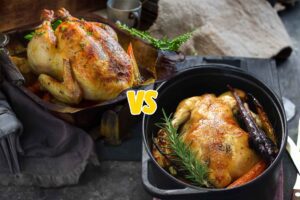 Discover the differences between rotisserie and oven roasted chicken. Learn about cooking techniques, flavor profiles, and health benefits in this detailed guide.